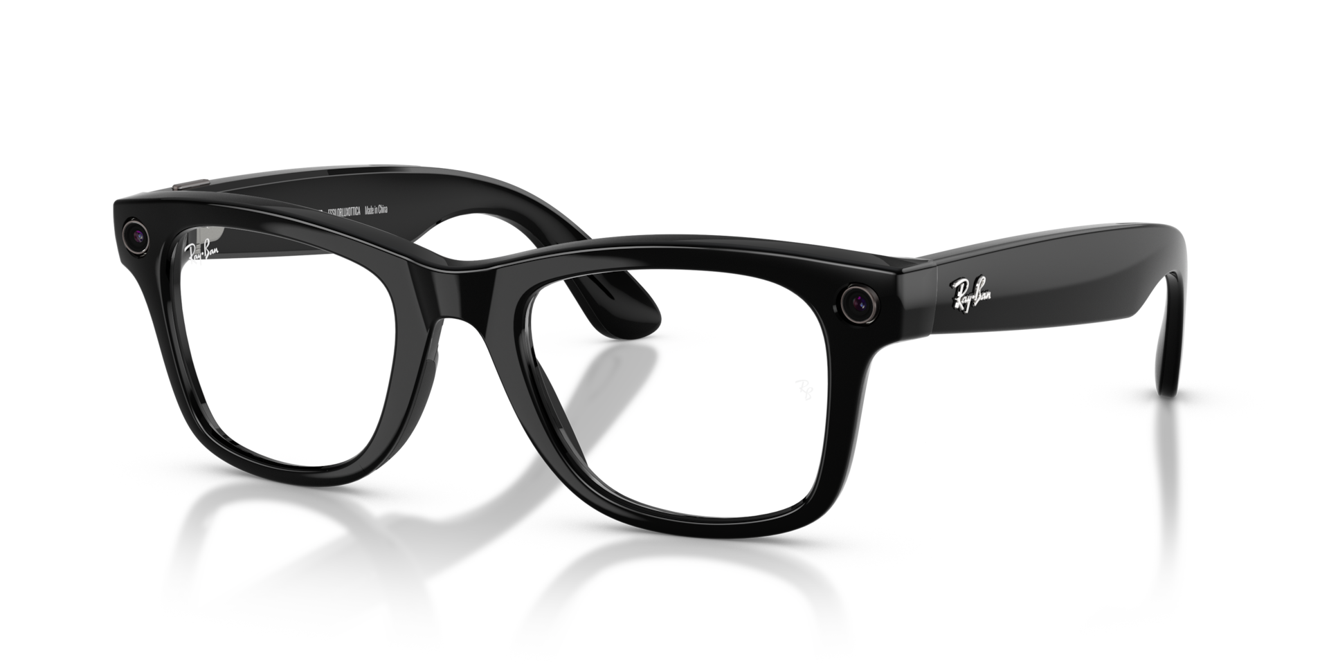 Ray-Ban Meta Wayfarer Gen 2 Standard Shiny Black Frame/Clear to Graphite Green Transitions