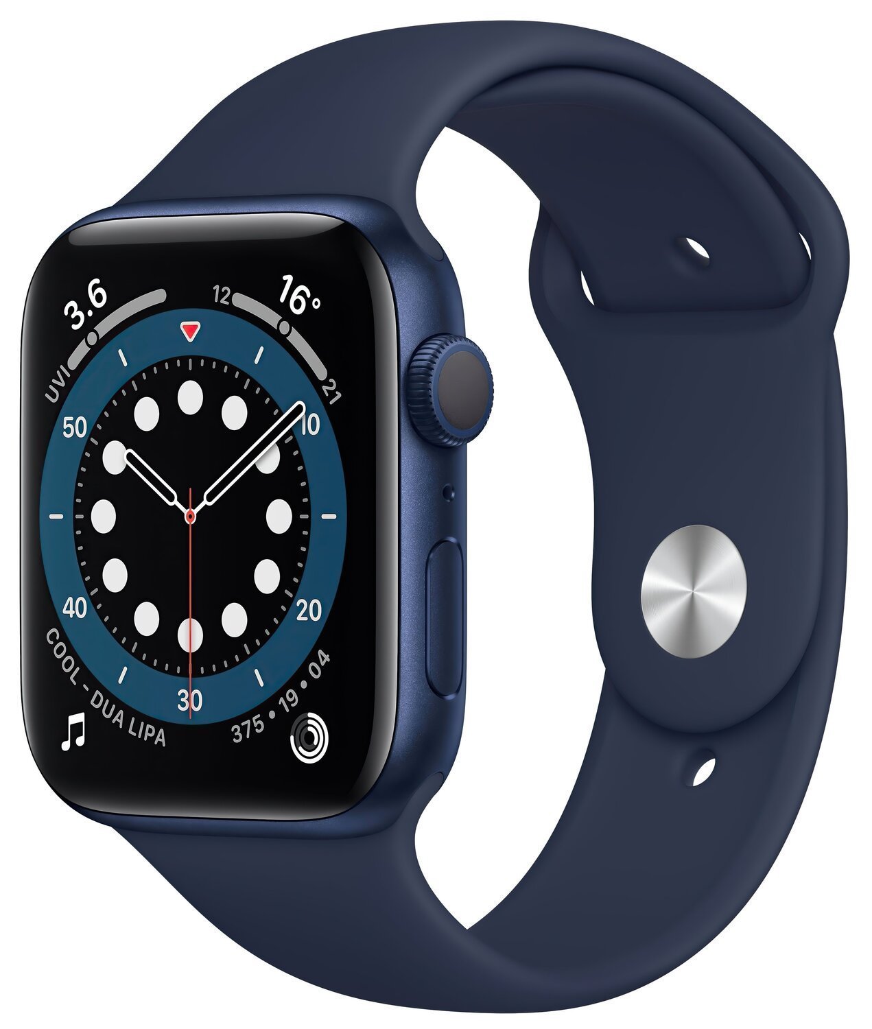 Apple Watch Series 6 GPS 44mm Blue Aluminum Case w. Deep Navy Sport B.